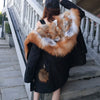 MAOMAOKONG 2023 Red Fox Fur Liner Parkas Real Fur Collar Coat Thick Warm Female Inner Fur Luxury Jacket Woman