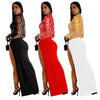 Autumn Women's Hot Diamond Sexy Cutout Long-sleeved Slit Party Dress Birthday Dress for Women Sexy Dress