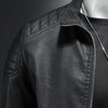 Pu Leather Jacket Men Winter Leahter Jacket Male Stand Collar Casual Windbreaker Trendy Mens Clothing Black Blue