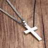 Men Simple Cross Pendant Alloy Necklace Chain Jewelry Christmas Day Gift Simple Cross Stainless Steel Necklace Titanium Steel