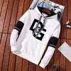 Letter Printed Hoodies Men's Graphic Drawstring Loose Tracksuit Top Trendy Hip Hop Hooded Pullover Male Outdoor Jogging Hoody