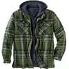 Mens Long Sleeve Winter Hooded Coats Fleece Lined Flannel Plaid Shirts Jacket Button Down Sherpa Jackets with Hood