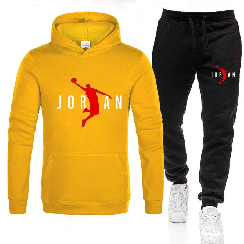 Men's Tracksuit Hoodie Pants 2Pcs Sets Suit Leisure Sweatshirts Sweatpants Fashion Trends Brand Clothing S-3XL