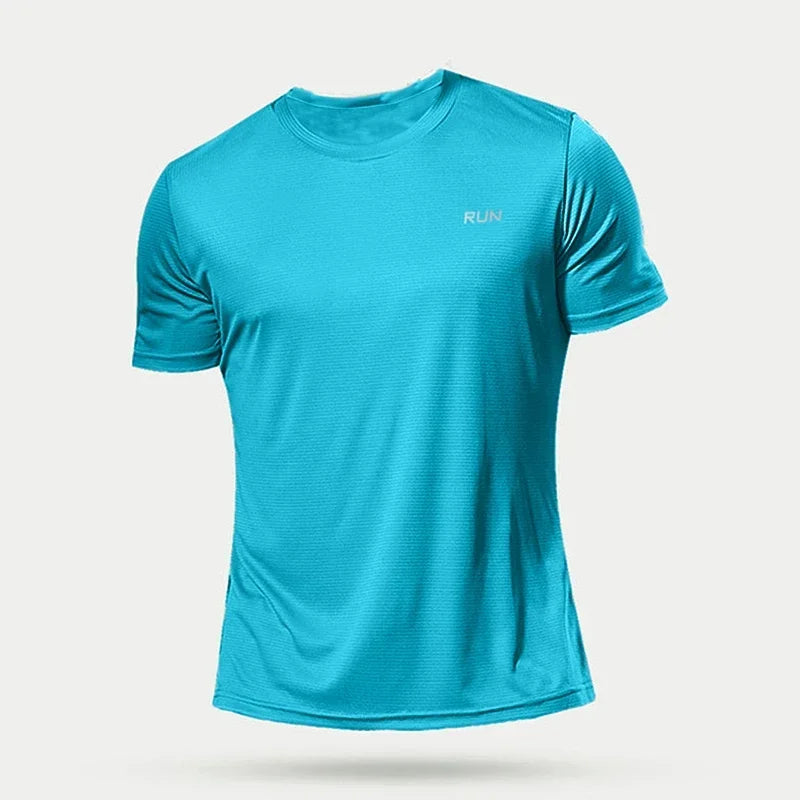 Men Short Sleeve White Tops Shirts Breathable Casual Soild t-Shirts Tee Man Quick Dry Ice Silk Running Gym t Shirt Male Clothes