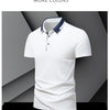 Summer men's POLO shirt, ice silk quick drying short sleeved pure cotton T-shirt, solid color business lapel half sleeved top