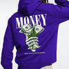 Street Trend Letter Money Printing Hoodie For Men Pocket Drawstring Pullovers Fleece Warm Sweatshirts Autumn Comfortable Clothes