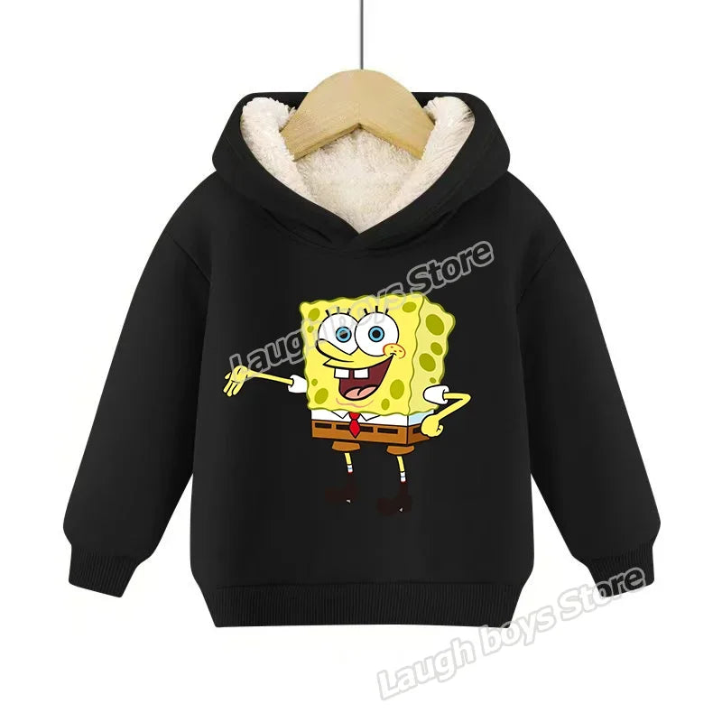 SpongeBob SquarePants Pullover Hoodie Patrick Star Hooded Sweatshirt Heavyweight Fleece Casual Long Sleeve Shirts Birthday Gift