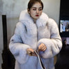 Hot selling Fashion Winter New Real Fox Fur Coat Women Hooded Natural Silver Red Fox Fur Jacket Female Thick Warm Outerwear