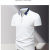 Summer men's POLO shirt, ice silk quick drying short sleeved pure cotton T-shirt, solid color business lapel half sleeved top