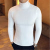 High Neck Solid Color Pullover Knitted