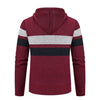 new men's autumn and winter sweater coat trend color matching hooded sweater