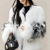 ZVAQS Natural Raccoon Fur Coat Women Winter Luxury Clothes White V Neck Fur Jacket Old Money Style Outerwears 2024 шуба женская