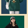 Plus-velvet Hoodies Women Winter Thicken Warm Loose All-match Leisure College Ulzzang Design Printed Fashion Drawstring Hip Hop