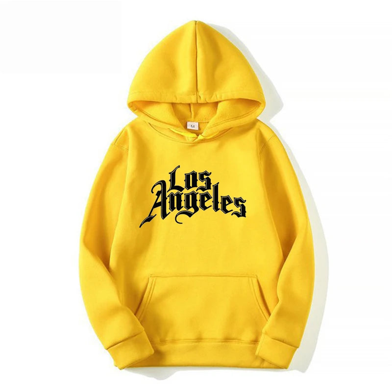 Los Angeles Printing Sweatshirts Men Loose Hip Hop Style Hoodies High Quality Spring Autumn Casual Hooded Pullover Tops