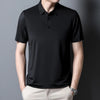 Solid Color Short-sleeved T-shirt Ice Silk Breathable Men's Business Casual Polo Shirt