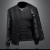 Minglu Spring Autumn Stand Collar Men's Jackets Luxury Bee Embroidery Single Breasted Sport Casual Male Coats Man Overcoat 5XL