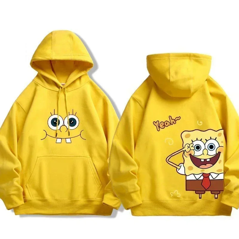 New Pattern Spongebob Cartoon Anime Printing Men's and Women's Hoodies Autumn and Winter Fashionable Couple's Clothing Hoodie