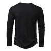 Autumn New Men's Cotton Button Long Sleeve  Henley Neck T-Shirt Casual Solid Color Breathable Versatile Fashion Slim T-Shirts