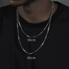 2mm Men Hip Hop Stainless Steel Basic Chain Necklace Simple Box Chain Street Wear Jewelry Women Fashion Accessories