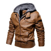 Removable Hooded Male PU Jacket