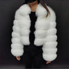 Maomaokong Real Fur Jacket  Women Winter Short Natural real Fox Fur Lady Zipper Fur Coat Female Warm Jacket  with Collar