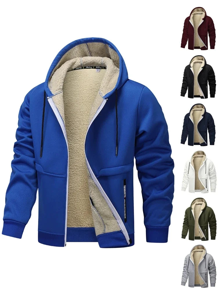 Lamb Fleece Lining Thicken Cardigan Hoodie