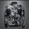 Minglu Stand Collar Men's Jackets High Quality Long Sleeve Floral Jacquard Zipper Casual Male Coats Fashion Man Outerwear 5XL