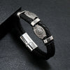 Fashion Trendy Men Leather Bracelets Fashion All-match Multi-layer Braided Leather Bracelets Scripture Compass Devil Eye