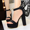 Summer Sandals Ladies Party Banquet Pumps 13.5CM Platform Valentine Strap Quality Shoes Women High Heels Sexy Size 34-43