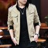 Thin Men's Jacket Korean Style Fashion Stand Collar Spring Autumn Cargo Jacket Coat