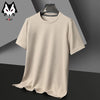 Men's New Waffle Round Neck Short Sleeved T-shirt Summer Comfortable Top