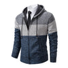 new men's autumn and winter sweater coat trend color matching hooded sweater