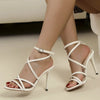 Open Toe High Heels Women's Sandals High Heels Women's Lace Up Stiletto Heels Party Banquet Women's Shoes