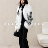 ZVAQS Natural Raccoon Fur Coat Women Winter Luxury Clothes White V Neck Fur Jacket Old Money Style Outerwears 2024 шуба женская