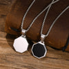 Stylish Mens Geometric Square Necklaces,Black Enamel Rectangle Pendant with Rope Box Chain Collar,Trendy Jewelry Gifts