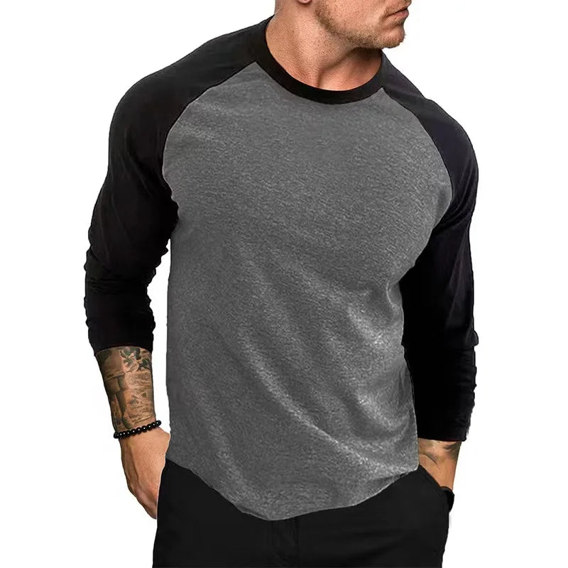 Casual Long Sleeve Cotton Moisture Wicking Heavyweight Tees Tanks Classic Loose Fit Tshirts for Men