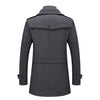 Men's Autumn/Winter Business Woolen Overcoat Fashionable Double Collar Anti-Cold Nestle Jacket Cross-Border Woolen Overcoat