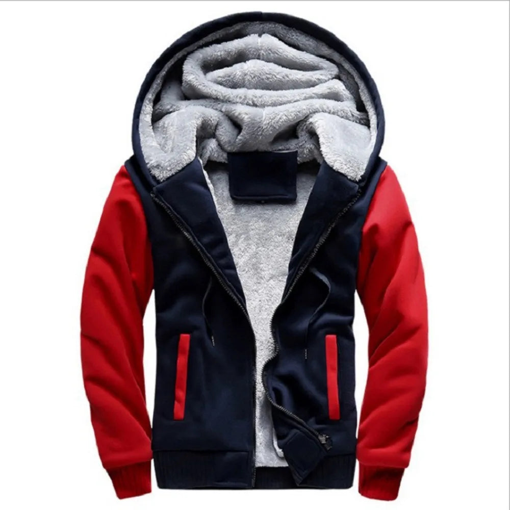 Men's Zip Up Hoodie Heavyweight Winter Sweatshirt Fleece Sherpa Lined Warm Jacket casual sports cardigan sweatshirt jacket