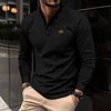 POLO shirt lapel solid color long sleeve casual sports shirt