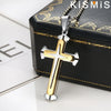 KISMIS 1PC Stainless Steel Cross Necklace Pendant Jewelry Catholic and Christian Jesus Amulet