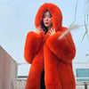 Hot selling Fashion Winter New Real Fox Fur Coat Women Hooded Natural Silver Red Fox Fur Jacket Female Thick Warm Outerwear