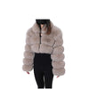 Maomaokong Real Fur Jacket  Women Winter Short Natural real Fox Fur Lady Zipper Fur Coat Female Warm Jacket  with Collar