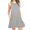 Dropshipping Simplee Sexy Holiday Sleeveless Summer Party Dress Women Gray Black Dresses O-neck Beach vestidos