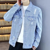 Trendy Denim Jacket Unisex Casual Hooded Spring Autumn Fashion European Style Versatile Brand Men's Loose Fit Border Crossing