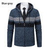 new men's autumn and winter sweater coat trend color matching hooded sweater