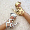 Newest Women Caged Cross High Platform Sandals Blue Red Gold Silver Stiletto Heel Gladiator Sandals Dress Shoes Heels