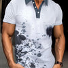 Fashion Summer Best-Selling Men's Short-Sleeved Polo Shirt, Positioning Digital Print, Lapel, Button, Street Men's Top