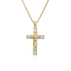 NEWBUY Gold Color Jesus Cross Pendant Stainless Steel Chain Necklace For Women Men Classic Design Christain Jewelry Gift