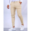 European and American Men's Solid Color Textured Casual Ankle-length Pants Fashionable Tapered and Slim-fit All-season Men Pants