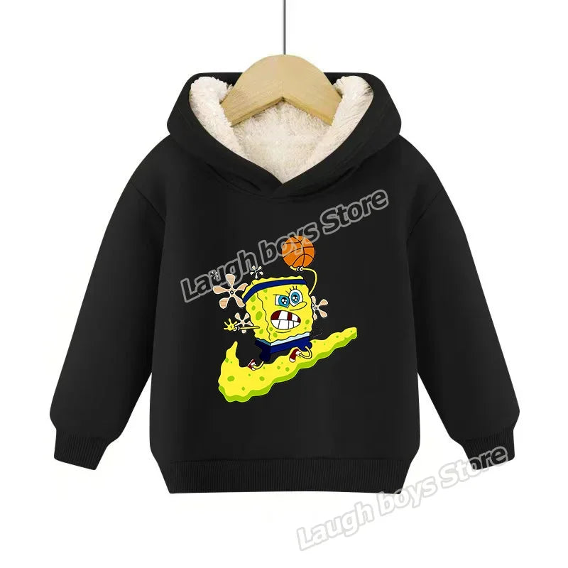 SpongeBob SquarePants Pullover Hoodie Patrick Star Hooded Sweatshirt Heavyweight Fleece Casual Long Sleeve Shirts Birthday Gift